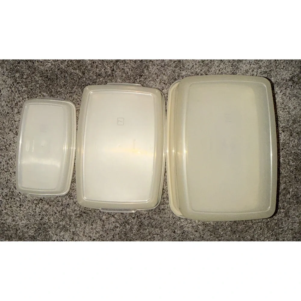 Rubbermaid Servin' Saver Clear Bottom White Top Assorted Sizes Lot 5